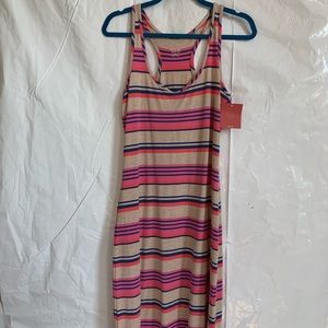 Mossimo Striped Maxi Tank Top Side Slit Knit Dress